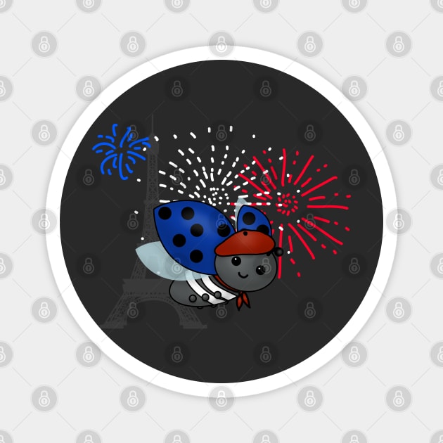 Bastille Day Ladybug, smile Magnet by HolidayBug